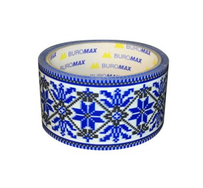 Клейка пакувальна стрічка, 48мм x 35м, ВИШИВАНКА синя