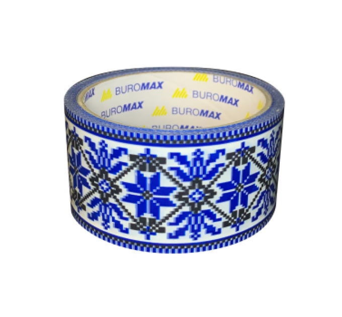 Клейка пакувальна стрічка, 48мм x 35м, ВИШИВАНКА синя